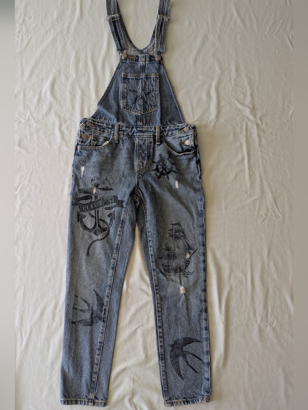 Block Printed Sailor Overalls